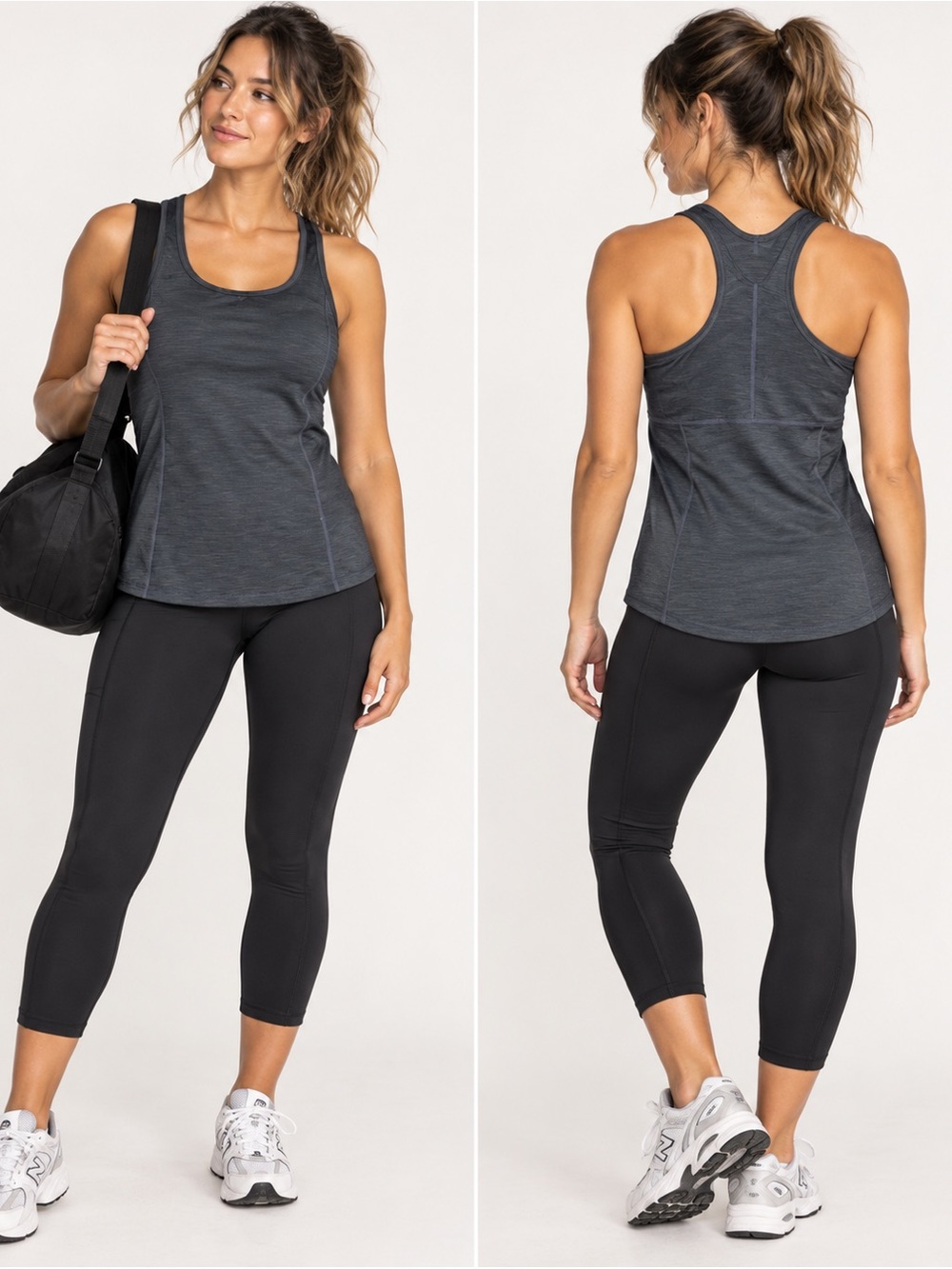 Prana Becksa Black Racerback Performance Workout Gym Athletic Casual Tank Large
